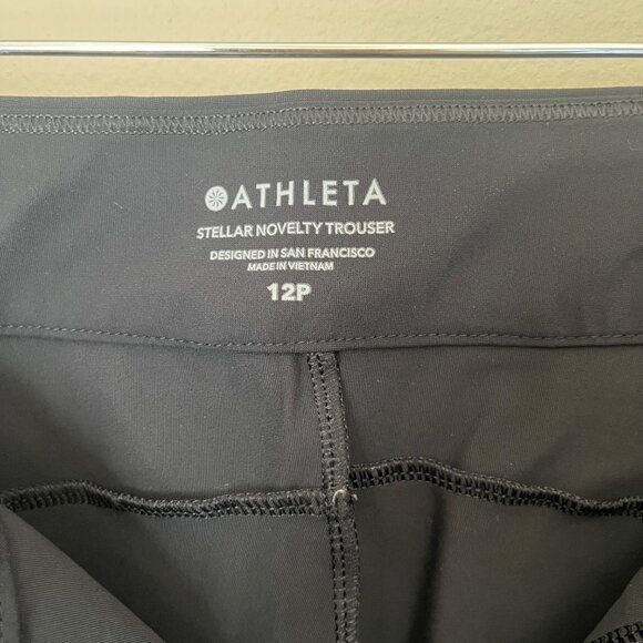 Athleta Trouser‎ Work Pants Size 12 Petite 12P Black Comfortable Stretch - Picture 3 of 5